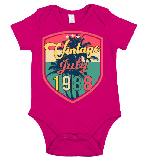 1988 Best Birth Year In July Short Sleeve Baby One-Piece