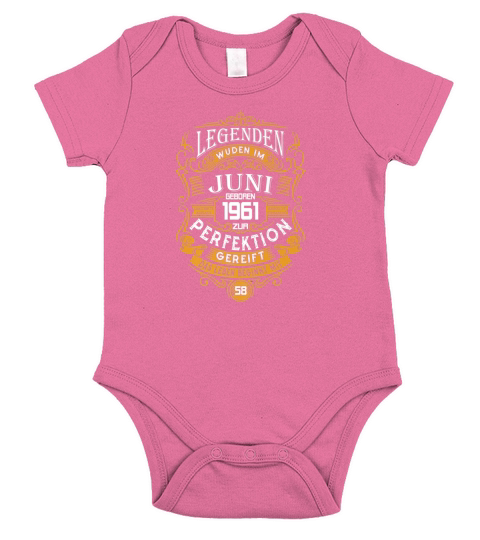 58. Geburtstag Geschenk T-Shirt Jahrgang Legenden Juni 1961 Short Sleeve Baby One-Piece