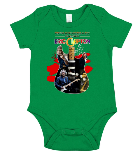 75th Anniversary 1945-2020 Eric Clapton Guitar Signature shirt Short Sleeve Baby One-Piece
