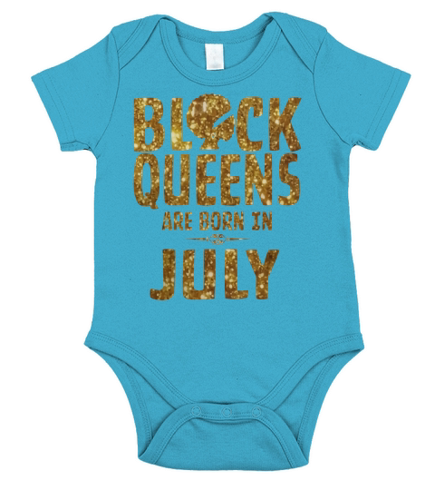Black Queens Are Born In July Short Sleeve Baby One-Piece
