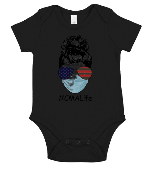 CMA Life USA Flag Sunglasses Short Sleeve Baby One-Piece