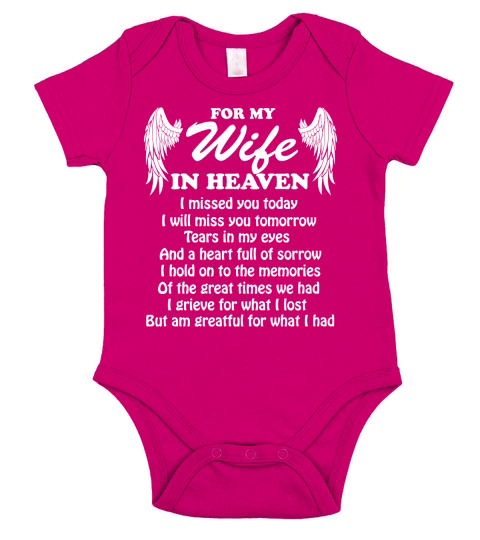 For my Wife In Heaven Short Sleeve Baby One-Piece