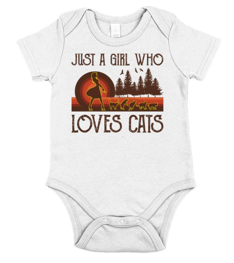 Just A Girls Who Loves Cats Funny Cat Lady Short Sleeve Baby One-Piece
