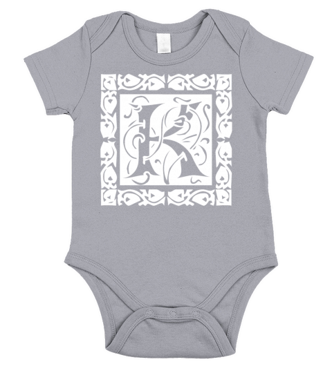 K Capital Letter Initial Monogram Alphabet Name Short Sleeve Baby One-Piece
