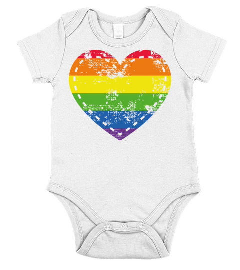 LGBT Heart Hand Sign Gay Pride Rainbow Flag Pride Short Sleeve Baby One-Piece