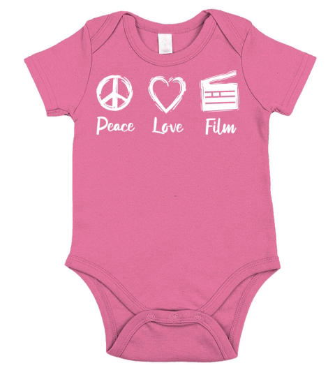 Peace Love Clapperboard Short Sleeve Baby One-Piece