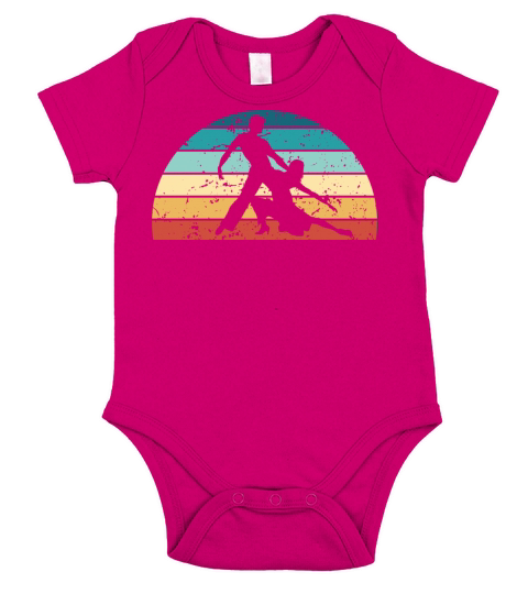 Retro Dancing Sunset Vintage dancer Sunrise Short Sleeve Baby One-Piece