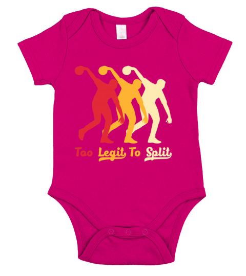 Retro Too Legit To Split Quote For Bowling Team Short Sleeve Baby One-Piece