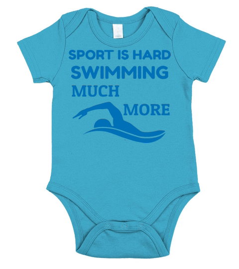 Sport Is Hard Swimming Much More Swim Funny Short Sleeve Baby One-Piece