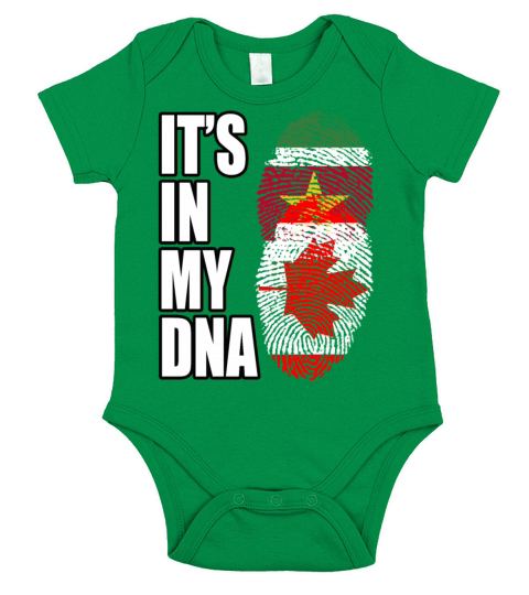 Surinamese And Canadian Vintage Heritage DNA Flag Short Sleeve Baby One-Piece
