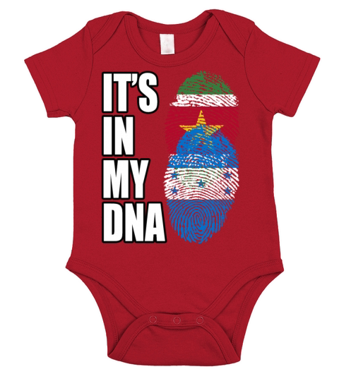 Surinamese And Honduran Vintage Heritage DNA Flag Short Sleeve Baby One-Piece