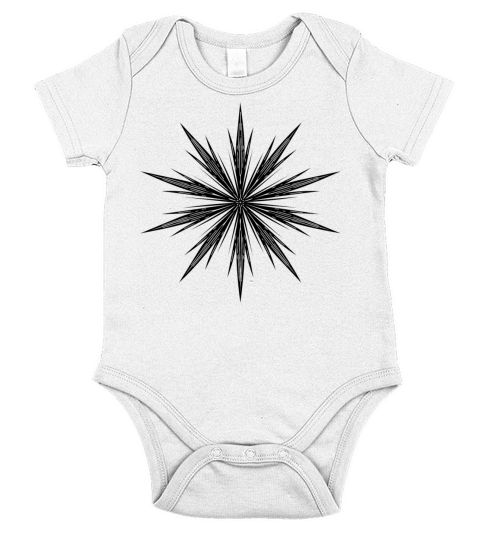 Vintage Lines Snowflake Mandala Short Sleeve Baby One-Piece