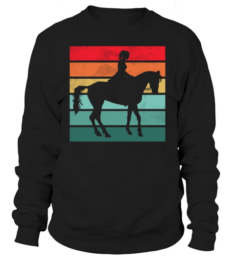 Girls Horse Riding Shirt Vintage Retro Sweatshirt Unisex
