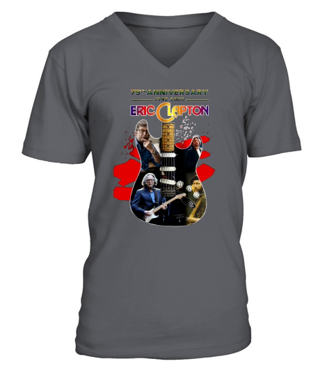 75th Anniversary 1945-2020 Eric Clapton Guitar Signature shirt V-Neck T-shirt