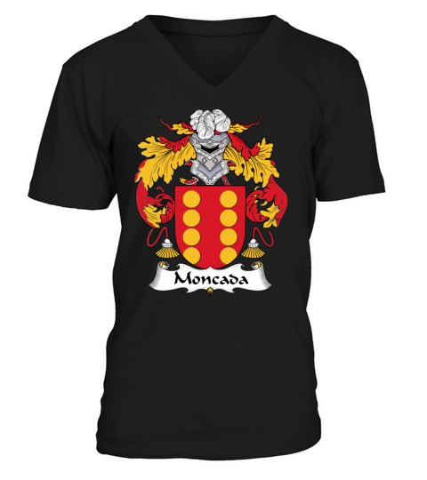 Moncada Family Crest Spanish Family Crests - Coffee Mug (colored) V-Neck T-shirt