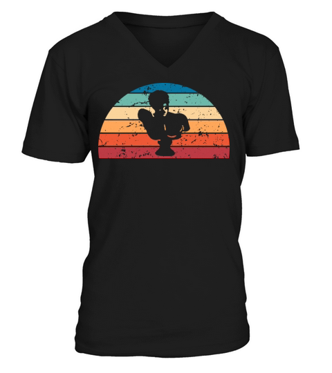 Retro Sculpturing Sunset Vintage architecture V-Neck T-shirt
