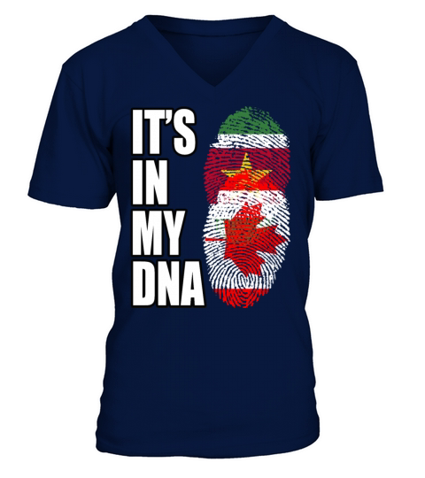 Surinamese And Canadian Vintage Heritage DNA Flag V-Neck T-shirt