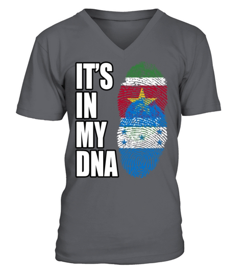 Surinamese And Honduran Vintage Heritage DNA Flag V-Neck T-shirt