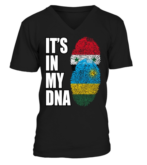 Syrian And Rwandan Vintage Heritage DNA Flag V-Neck T-shirt