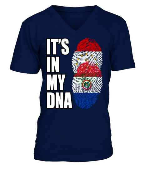Tajikistani And Paraguayan Vintage Heritage DNA Fl V-Neck T-shirt