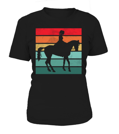 Girls Horse Riding Shirt Vintage Retro Women's T-Shirt