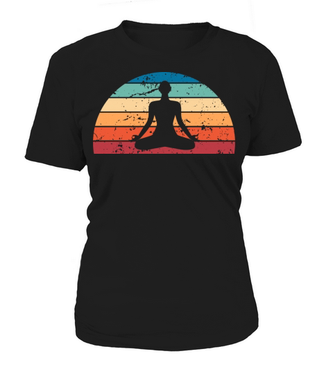 Retro Meditation Sunset Vintage Yoga Sunrise Women's T-Shirt