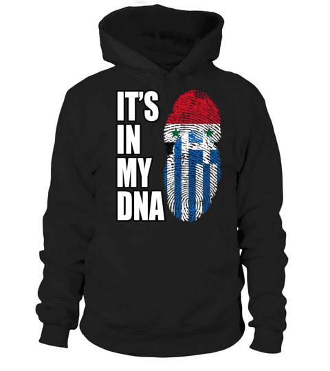 Syrian And Greek Vintage Heritage DNA Flag Hoodie Unisex