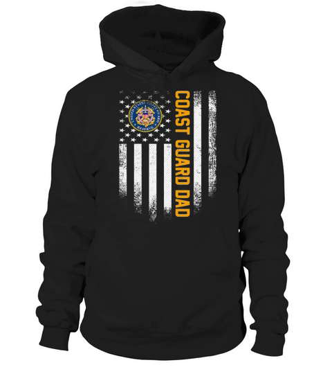Vintage USA Proud Coast Guard Dad American Flag Patriotic T-Shirt Hoodie Unisex