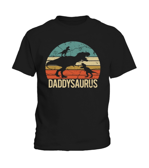 Daddysaurus Two Kids Vintage Shirt Kids T-Shirt
