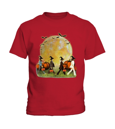 Halloween Moon Pumpkins The Beatles Abbey Road Kids T-Shirt