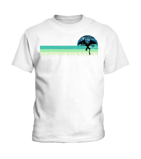 Mothman Retro Cryptid Vintage Distressed Sunset Kids T-Shirt