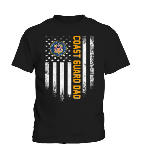 Vintage USA Proud Coast Guard Dad American Flag Patriotic T-Shirt Kids T-Shirt