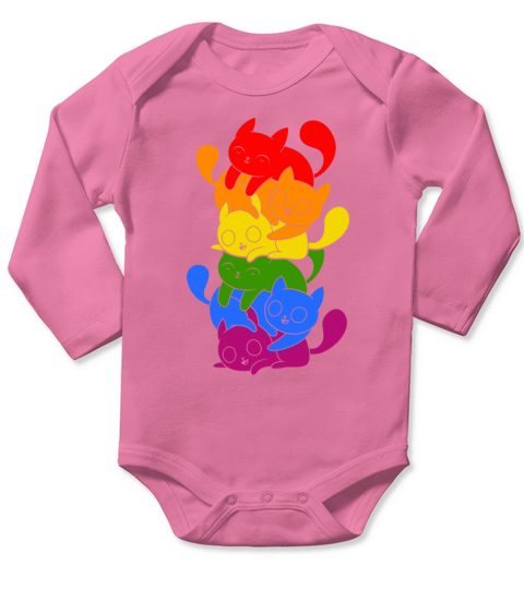 LGBT Color Cat Lesbian Gay LGBTQ Pride Transgender Long Sleeve Baby One-Piece