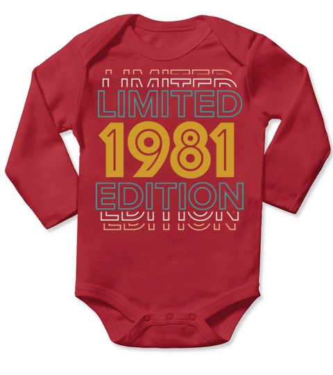 Retro Vintage 1981 Limited Edition 41th Birthday Long Sleeve Baby One-Piece