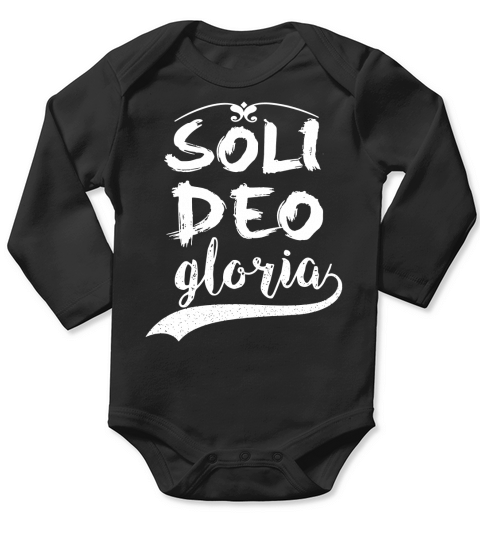 Soli Deo Gloria Reformed Christian Sola Distressed T-shirt Long Sleeve Baby One-Piece
