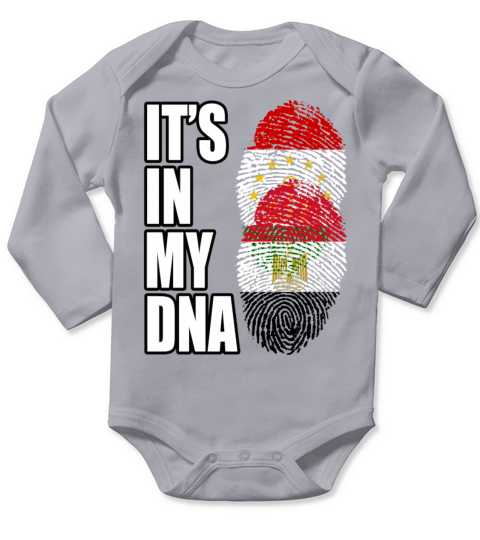 Tajikistani And Egyptian Vintage Heritage DNA Flag Long Sleeve Baby One-Piece