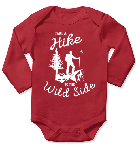 Take A Hike Funny Retro Hiker Outdoors Camping Nat Long Sleeve Baby One-Piece