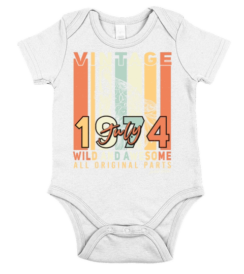 All Original July 1974 Short Sleeve Baby One-Piece