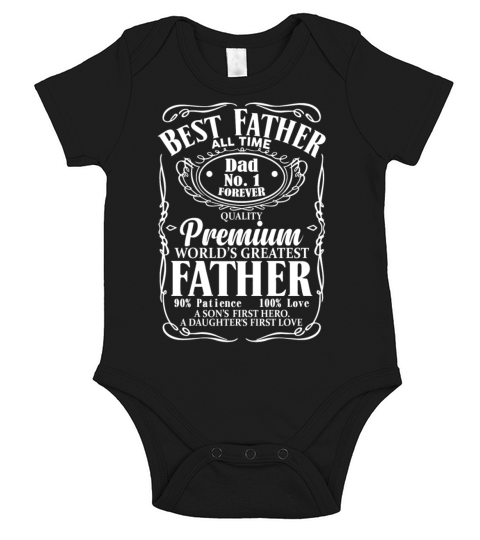Best Father Dad No 1 Forever Short Sleeve Baby One-Piece
