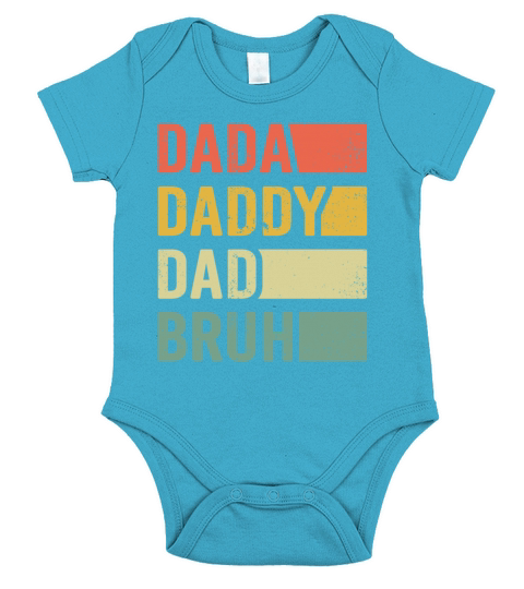 Dada Daddy Dad Bruh Vintage Funny Fathers Day Short Sleeve Baby One-Piece
