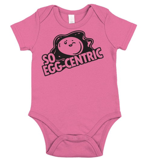 Egg Centric Quote Badge Short Sleeve Baby One-Piece