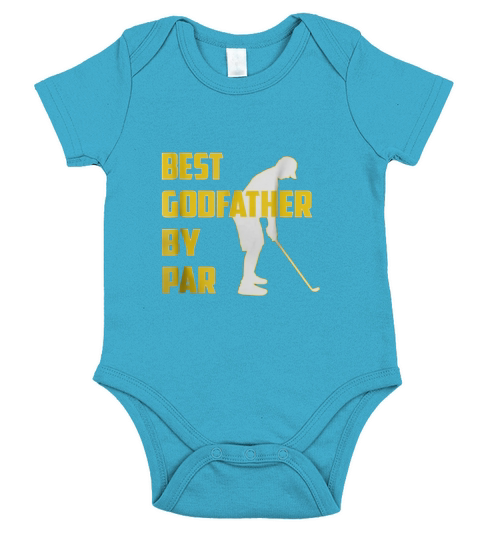 Fathers Day Best Godfather by Par Funny Golf Gift Shirt Short Sleeve Baby One-Piece
