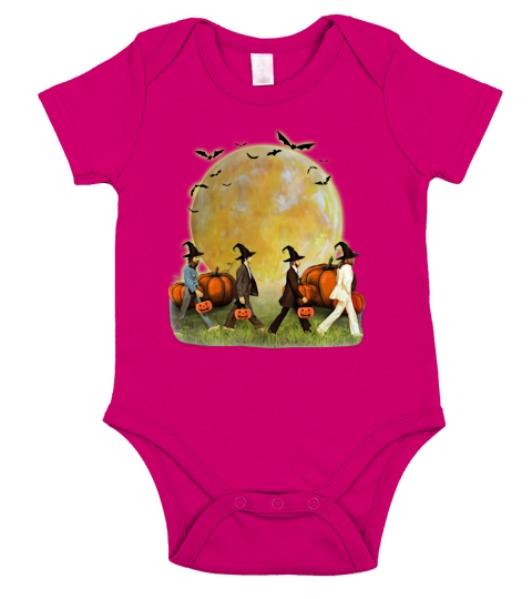Halloween Moon Pumpkins The Beatles Abbey Road Short Sleeve Baby One-Piece