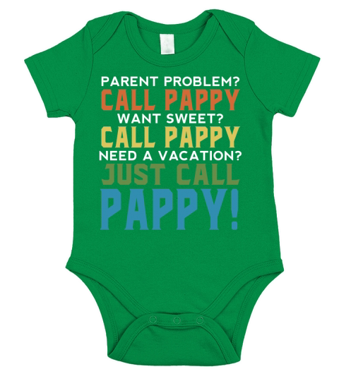 Just Call Pappy Grandparents Funny Gift 2020 Short Sleeve Baby One-Piece