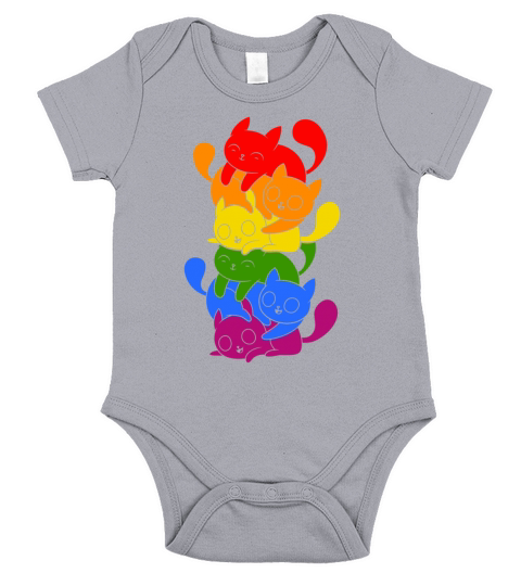 LGBT Color Cat Lesbian Gay LGBTQ Pride Transgender Short Sleeve Baby One-Piece