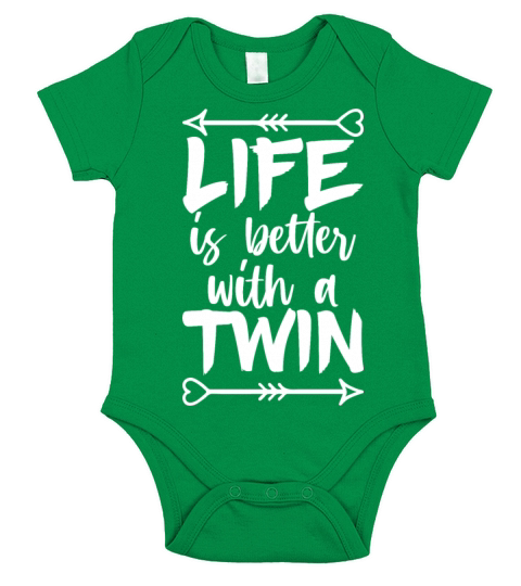 Life is better with a twin Quote for a Fraternal Short Sleeve Baby One-Piece