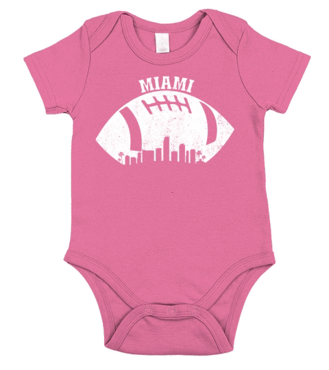 Miami Skyline Football Fan Vintage Miami Florida Short Sleeve Baby One-Piece