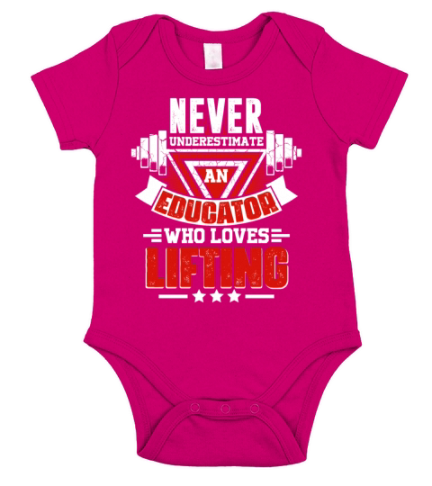 Never Underestimate Educator Gym Workout Fitness W Short Sleeve Baby One-Piece