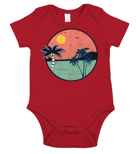 Retro Vintage Style Summer Beach Florida Short Sleeve Baby One-Piece