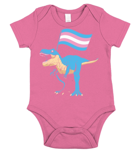 Transgender Dinosaur Funny Trans Flag LGBT Pride Short Sleeve Baby One-Piece